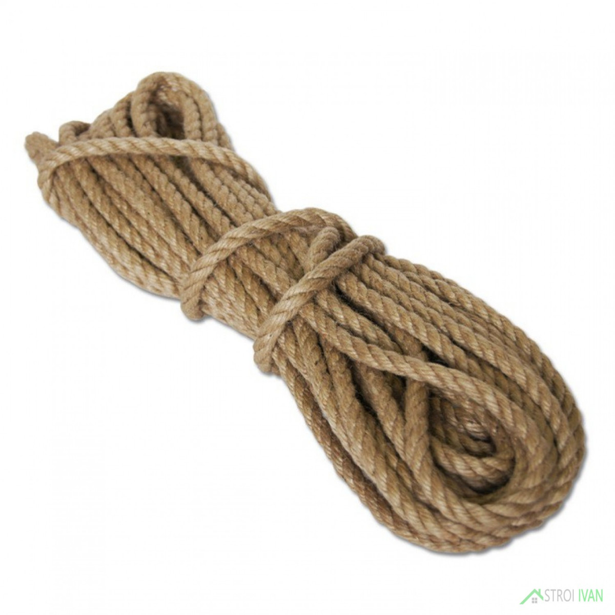 Верёвка джутовая 3-х прядная 10 мм (1 м)-0